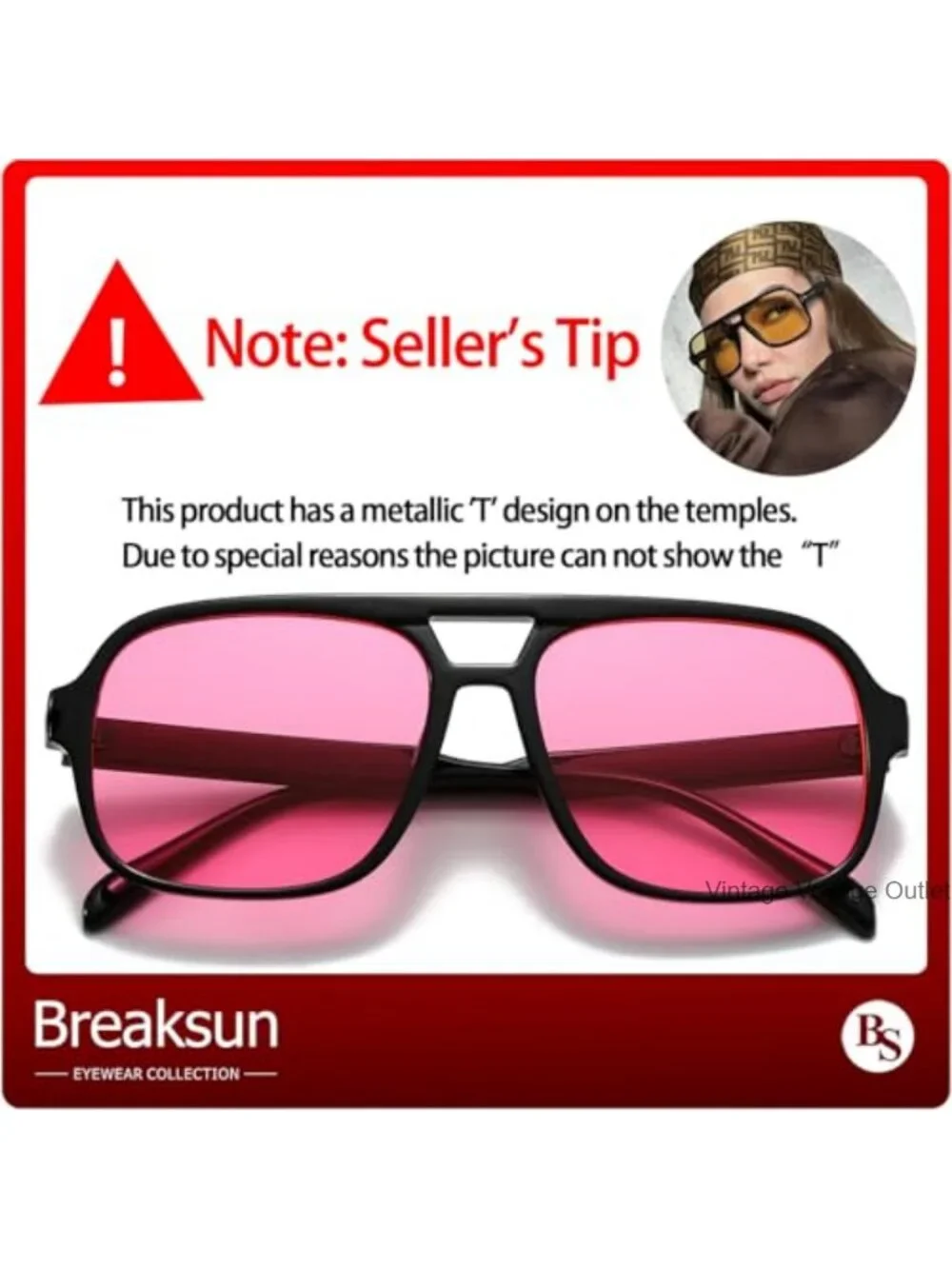 Retro Aviator Sunglasses UV400 Protection Plastic Frame Resin Lens